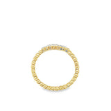Lady's Yellow 14 Karat Beaded Bypass Flexible Fashion Ring Size 7.5 12