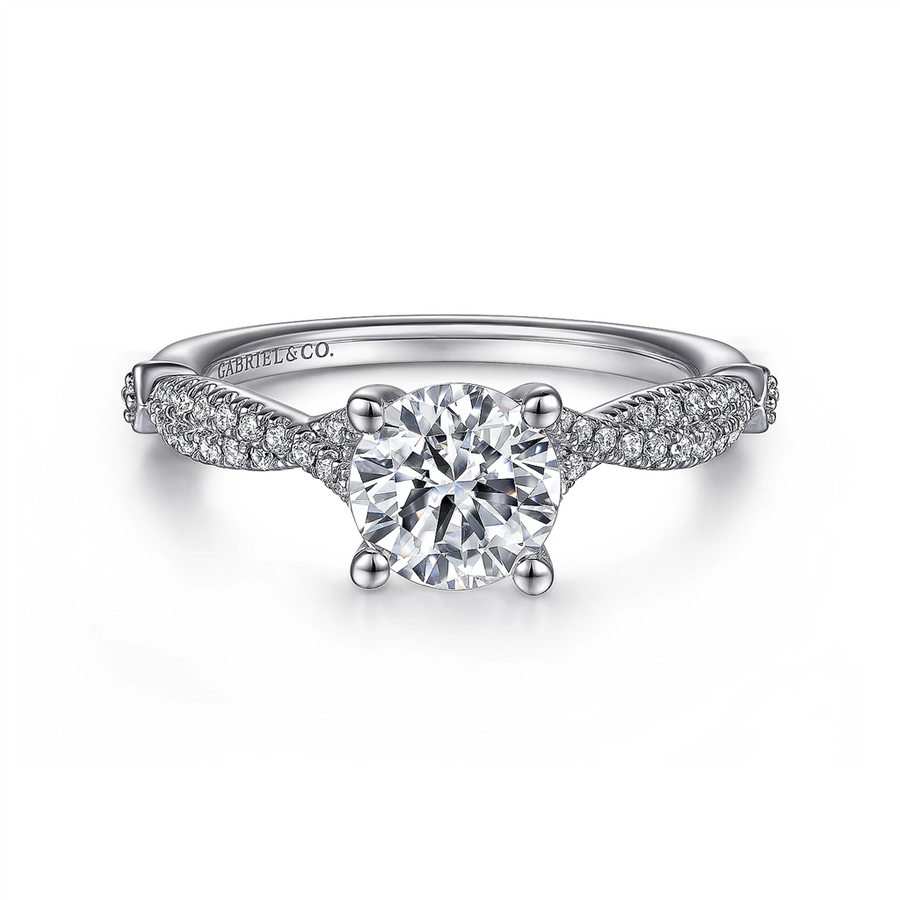 Gabriel & Co. Amber - Twisted Diamond Engagement Ring Mounting