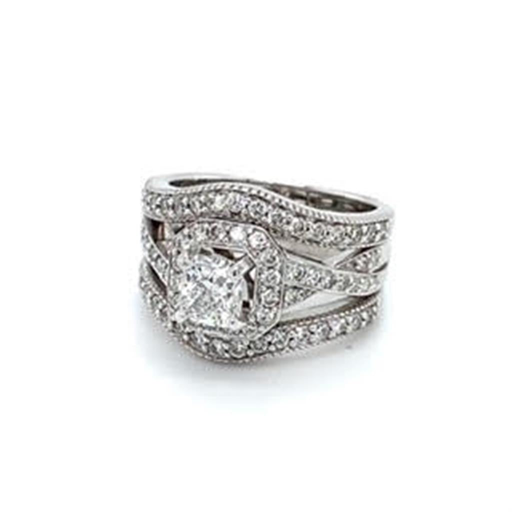 Estate Twisted Halo Ring and Bands
