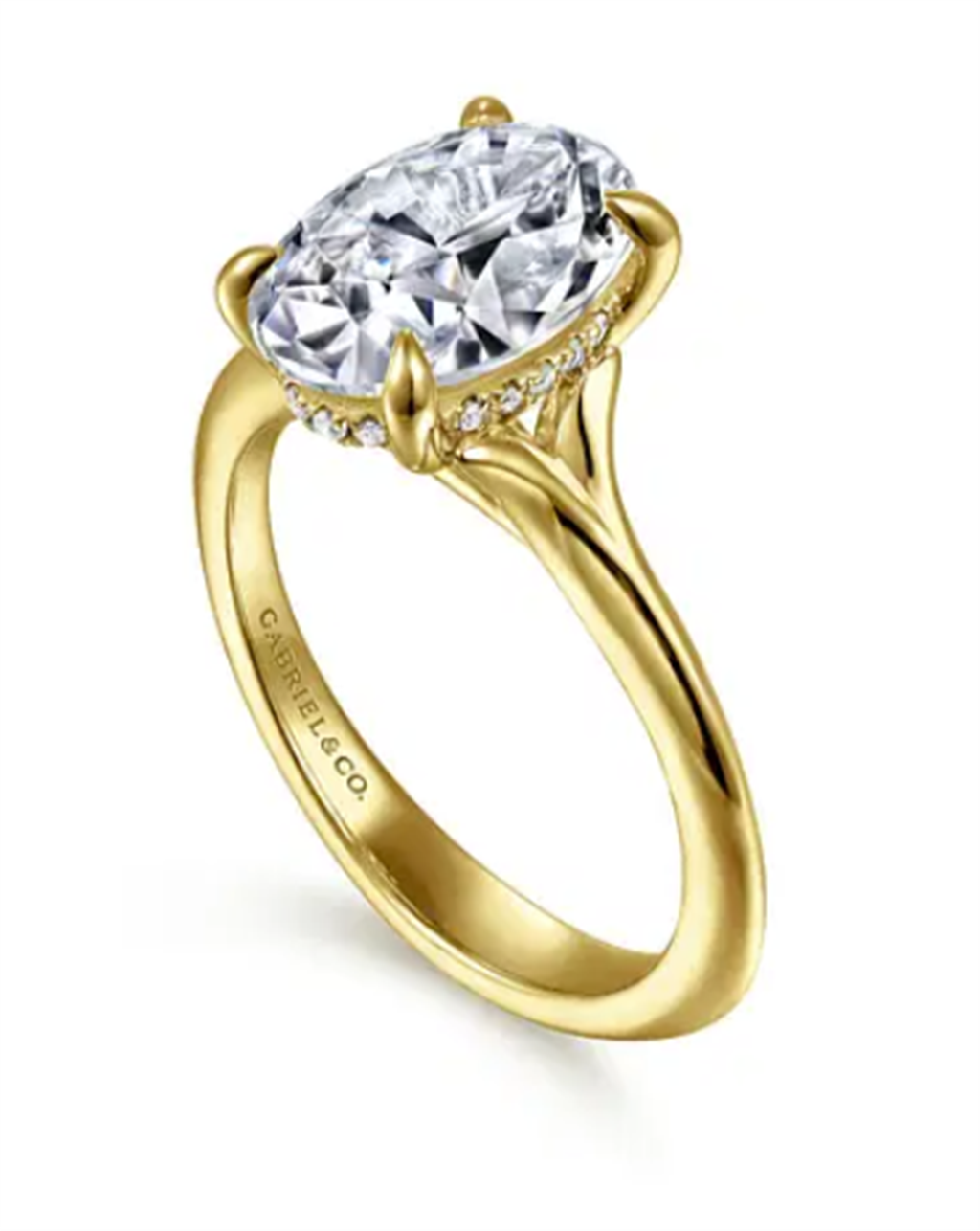 Gabriel & Co Split Shank Hidden Halo Engagement Ring Mounting