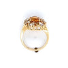 Estate Citrine and White Sapphire Cluster Fashion Ring 14KY Gold