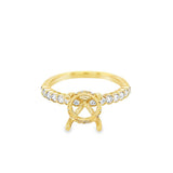 Lady's Yellow 14 Karat Hidden Halo Bezel Shank Ring Size 6.75 30 = 0.3