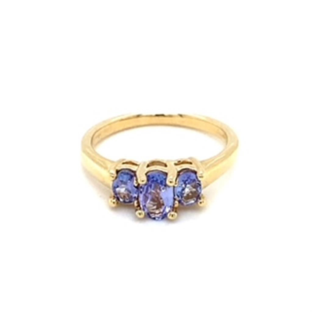 Estate Three Stone Tanzanite Ring