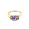 Estate Three Stone Tanzanite Ring