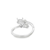 Lady's White 18 Karat Bypass 2 Stone Ring Size 6.25 26 = 0.21tw Round