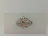 14k White and Rose Bezel Set Ring with 1=0.16 ct. Natural Light Pink C