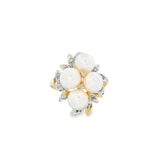 Pear And Diamond Flower Ring