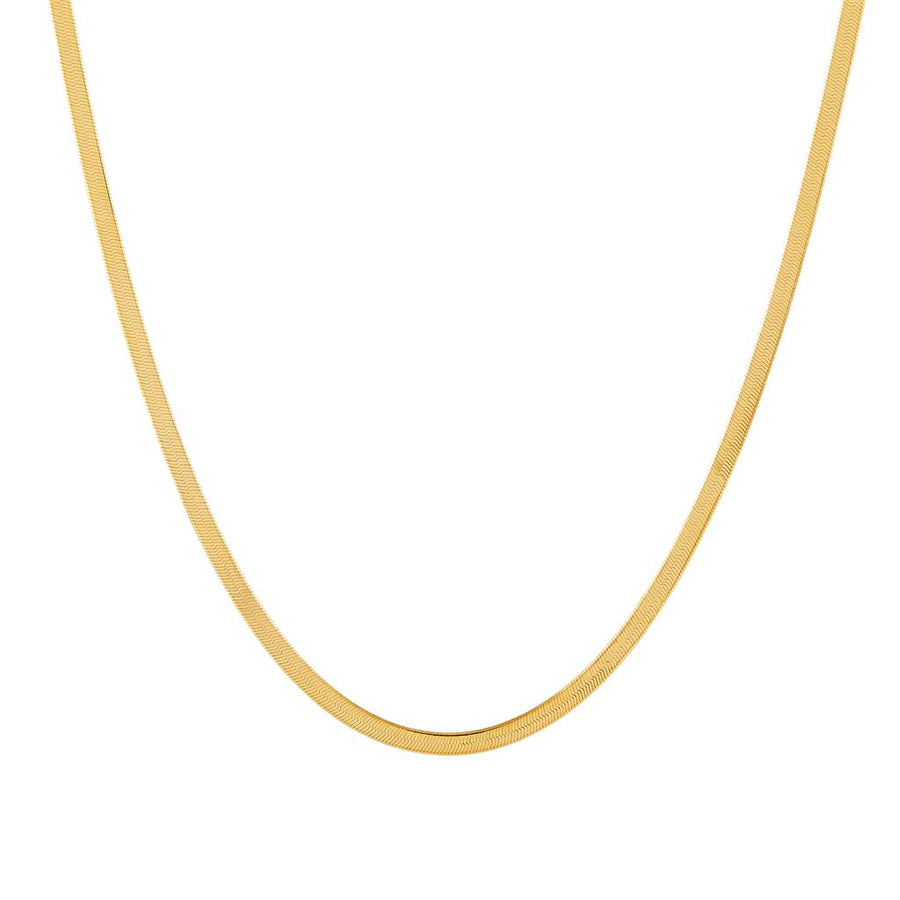 Yellow 14 Karat 3mm Herringbone Chain with Extender Length 18 Gram Wei