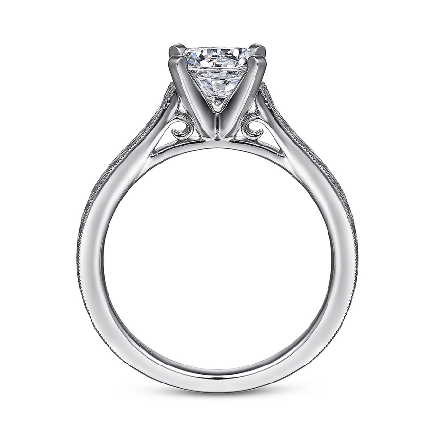Gabriel & Co. Alma - Vintage Inspired Engraved Solitaire Engagement Ring Mounting