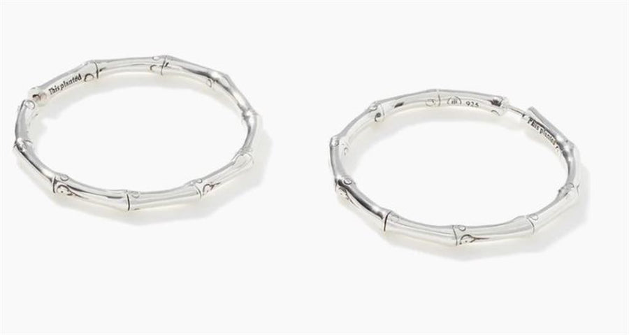 John Hardy Bamboo Heritage Sterling Silver Medium Hoop Earrings