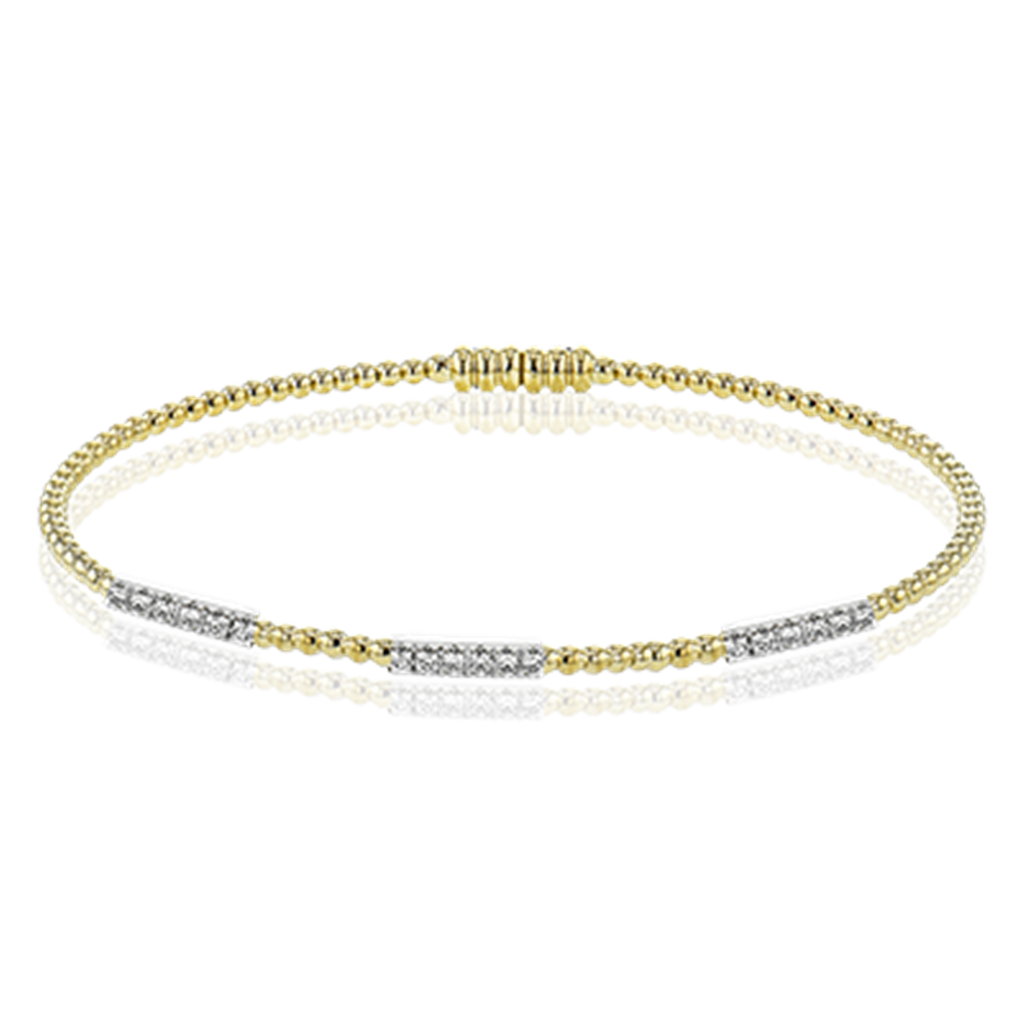 Lady's Two-Tone 18 Karat Bar Station Bracelet