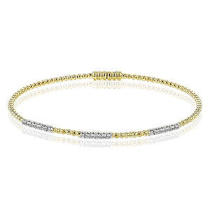 Lady's Two-Tone 18 Karat Bar Station Bracelet