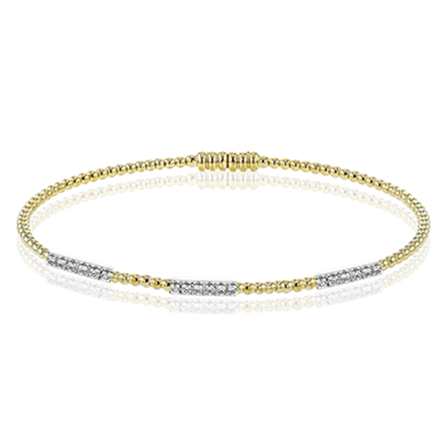 Lady's Two-Tone 18 Karat Bar Station Bracelet