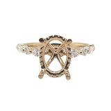 Lady's Yellow 14 Karat Alternating Band With Hidden Halo Semi-Mount Ri