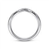 Gabriel & Co. Monza - 14K White Gold Curved V Diamond Wedding Band - 0.06 ct
