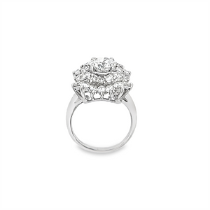 Estate Round Center Diamond Cluster Ring