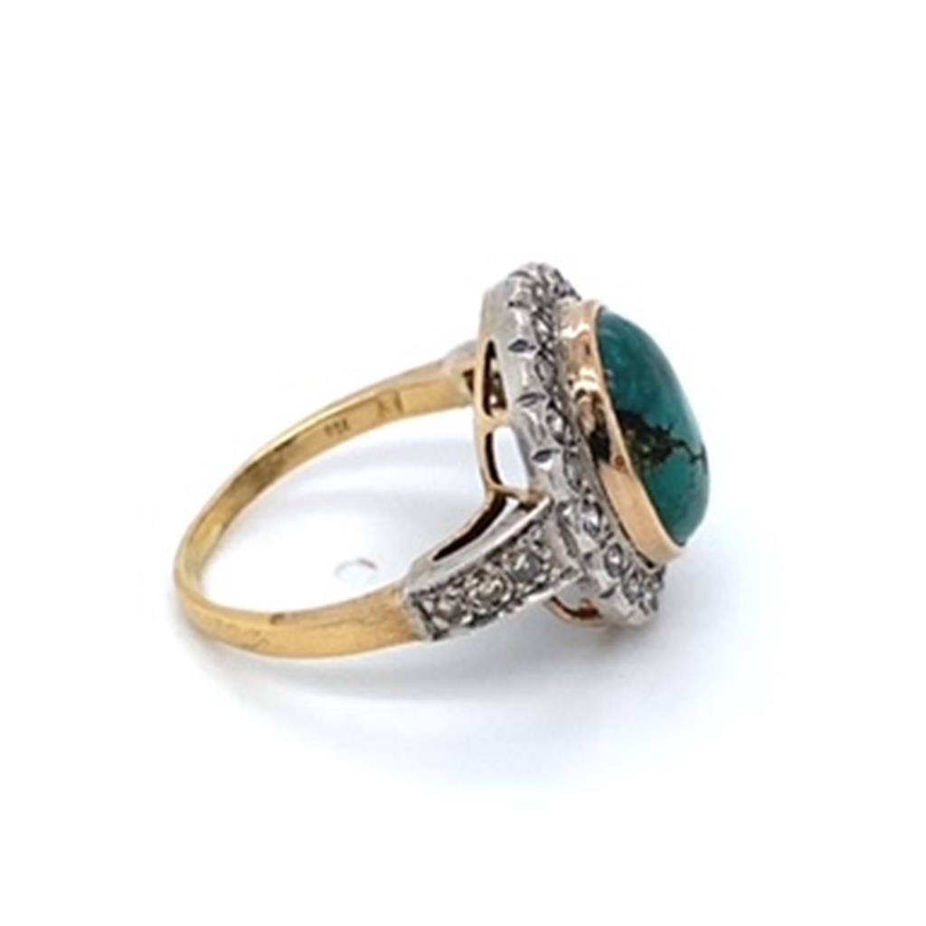 Estate Turquoise and Diamond Ring