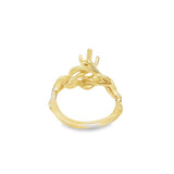 Lady's Yellow 14 Karat Floral Nouveau Ring Size 6.5 With 30 = 0.19TW R