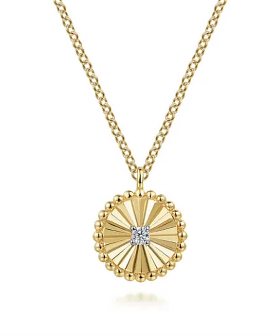 Gabreil & Co Two-Tone Bujukan Diamond Disk Necklace