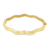 Yellow 14 Karat Zig Zag Hinge Bangle Bracelet Length 7 Gram Weight: 8.