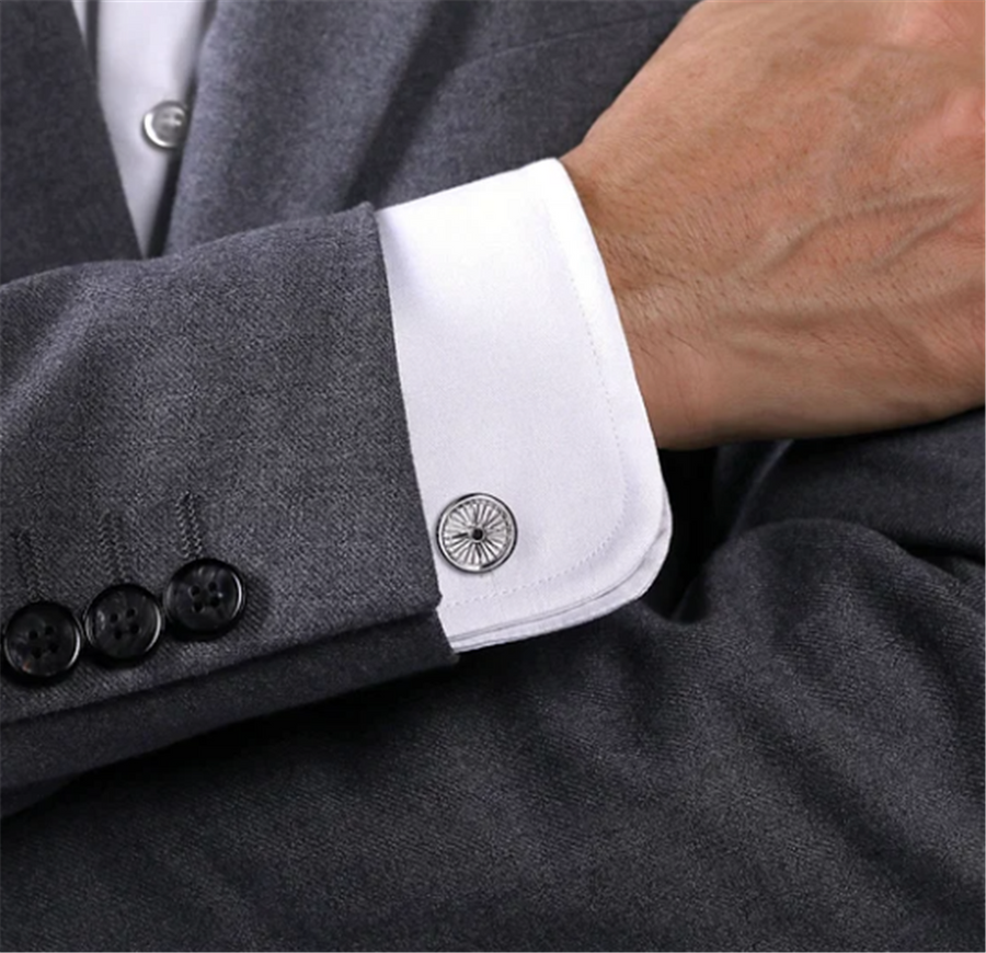 Gabriel & Co Men's Black Spinel Compass Cufflinks