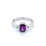 Reddish Purple Garnet 14 Karat White Fashion Ring