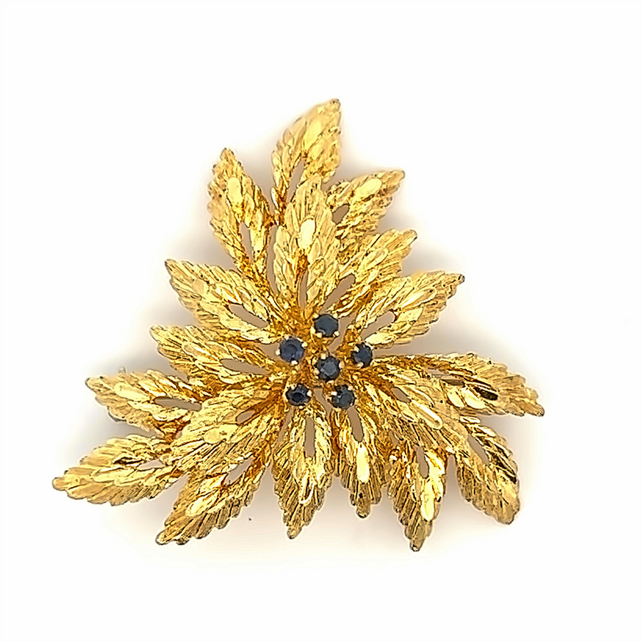 Estate Starburst Sapphire Brooch