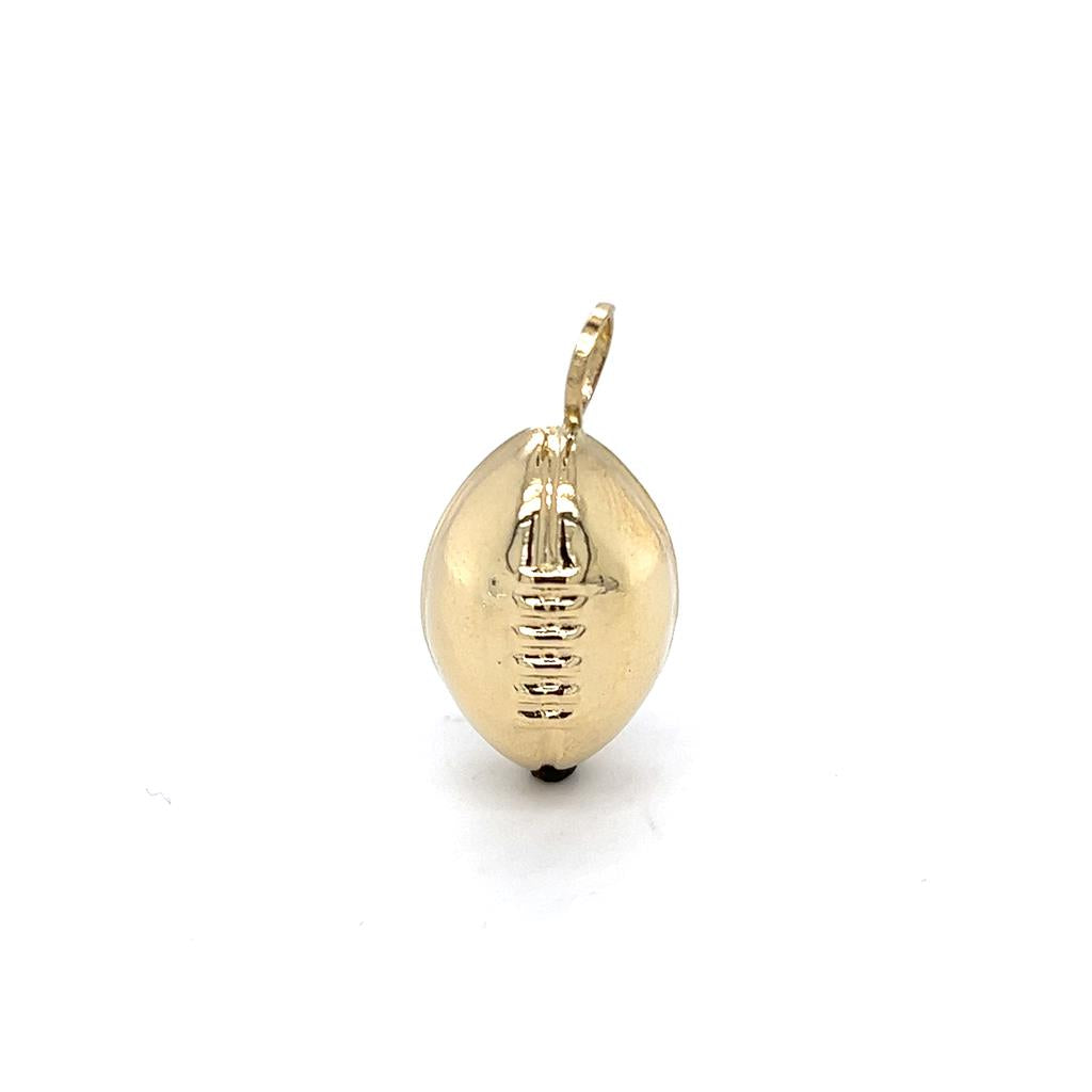 Yellow 14 Karat Puffed Football Charm Estate Jewelry Gram Weight: 1