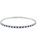 White 14 Karat Flexible Tennis Bangle Bracelet Length 6.75 19 = 0.59tw