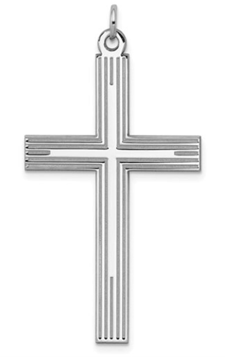 Sterling Silver Laser Engraved Cross Pendant