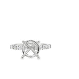 Lady's White 18 Karat Ring Size 6.5 With 4 = 0.17TWT Round G VS2/SI1 D