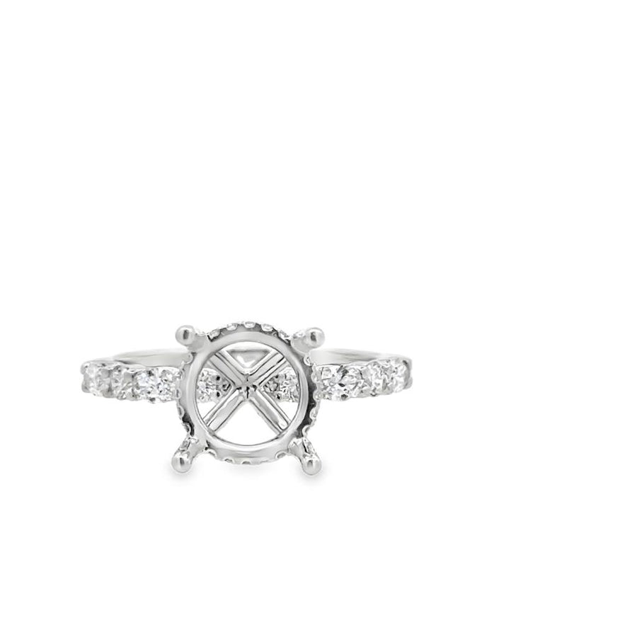 Lady's White 18 Karat Ring Size 6.5 With 4 = 0.17TWT Round G VS2/SI1 D