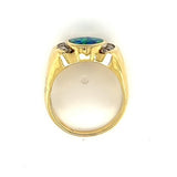 Estate Oval Opal Doublet and Diamond Ring