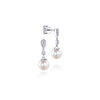 Gabriel & Co. Vintage Inspired Diamond Pearl Drop Earrings