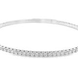 White Gold Flexible Diamond Tennis Bangle Bracelet