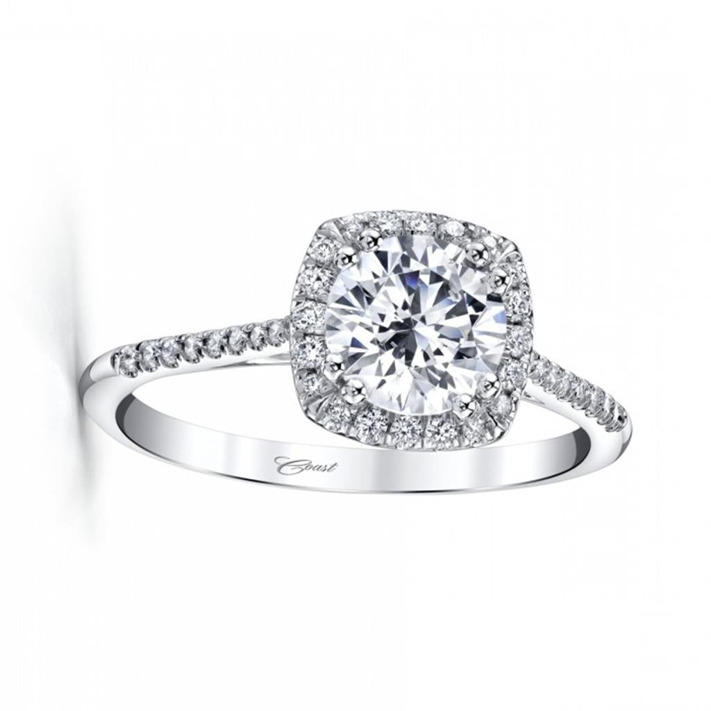 Coast Diamond Cushion Halo Engagement Ring Mounting