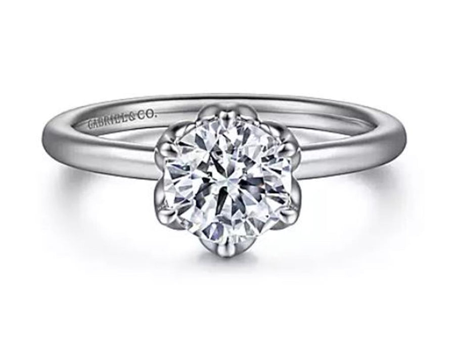 Gabriel & Co. Kamera - 14K White Gold Round Solitaire Engagement Ring Mounting