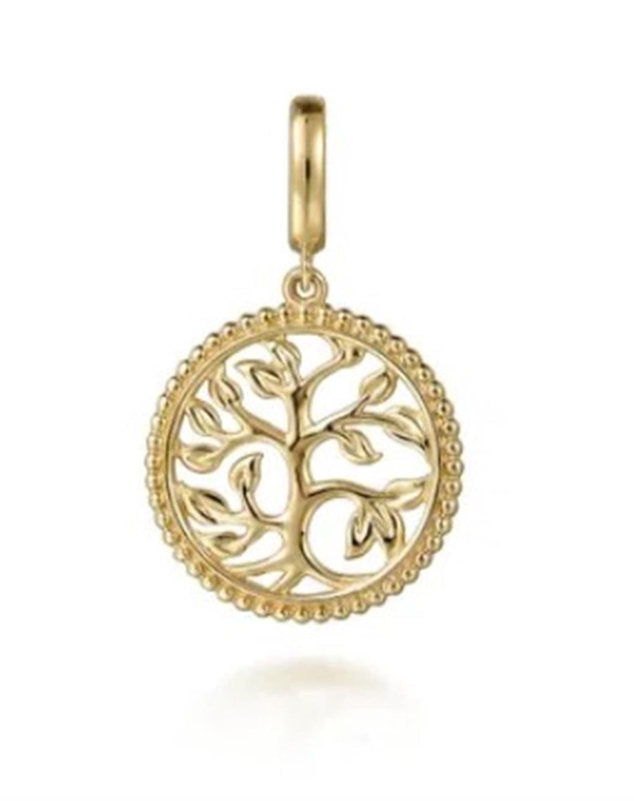 Yellow 14 Karat Bujukan Tree Of Life Medallion Charms