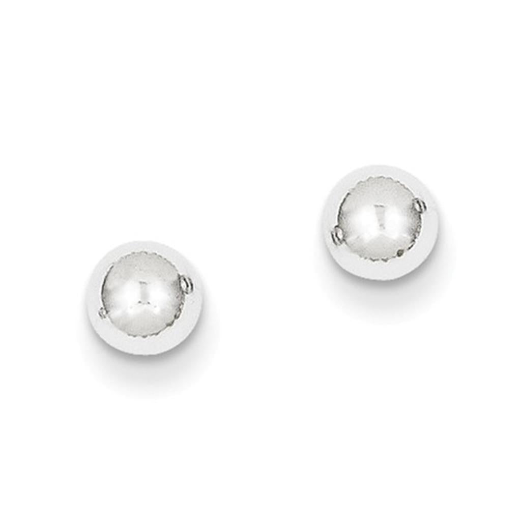 Quality Gold 14k White Gold Polished 5mm Ball Post Earrings