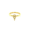 Lady's Yellow 18 Karat Pear Hidden Halo Ring