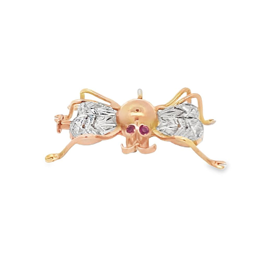 White/Rose' 14 Karat Fly Pin