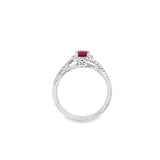 Lady's White 18 Karat Halo Twist Fashion Ring Size 6.5 one = 0.83ct Ov