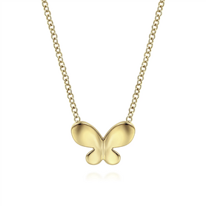 Gabriel & Co. Fashion 14K Yellow Gold Butterfly Pendant Necklace