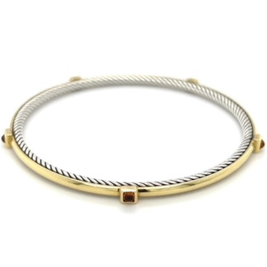 Estate David Yurman Two Toned Citrine Bangle