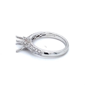 Platinum Milgrain Crown Pave Ring