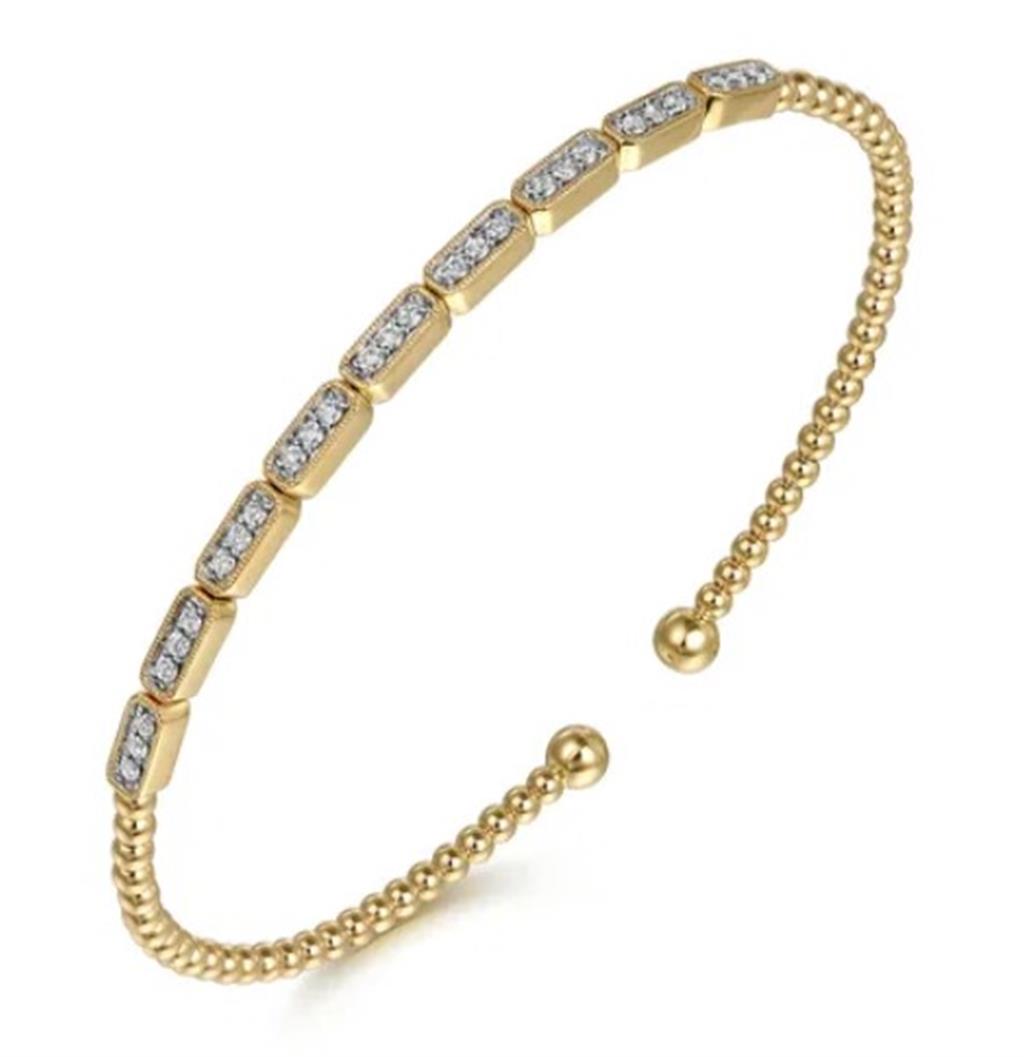 Lady's Yellow 14 Karat Hexagonal Bezel Bracelet Length 6.25 27 = 0.27t