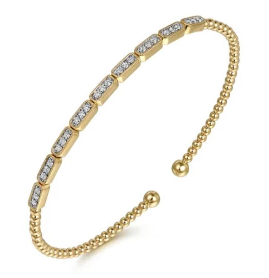 Lady's Yellow 14 Karat Hexagonal Bezel Bracelet Length 6.25 27 = 0.27t