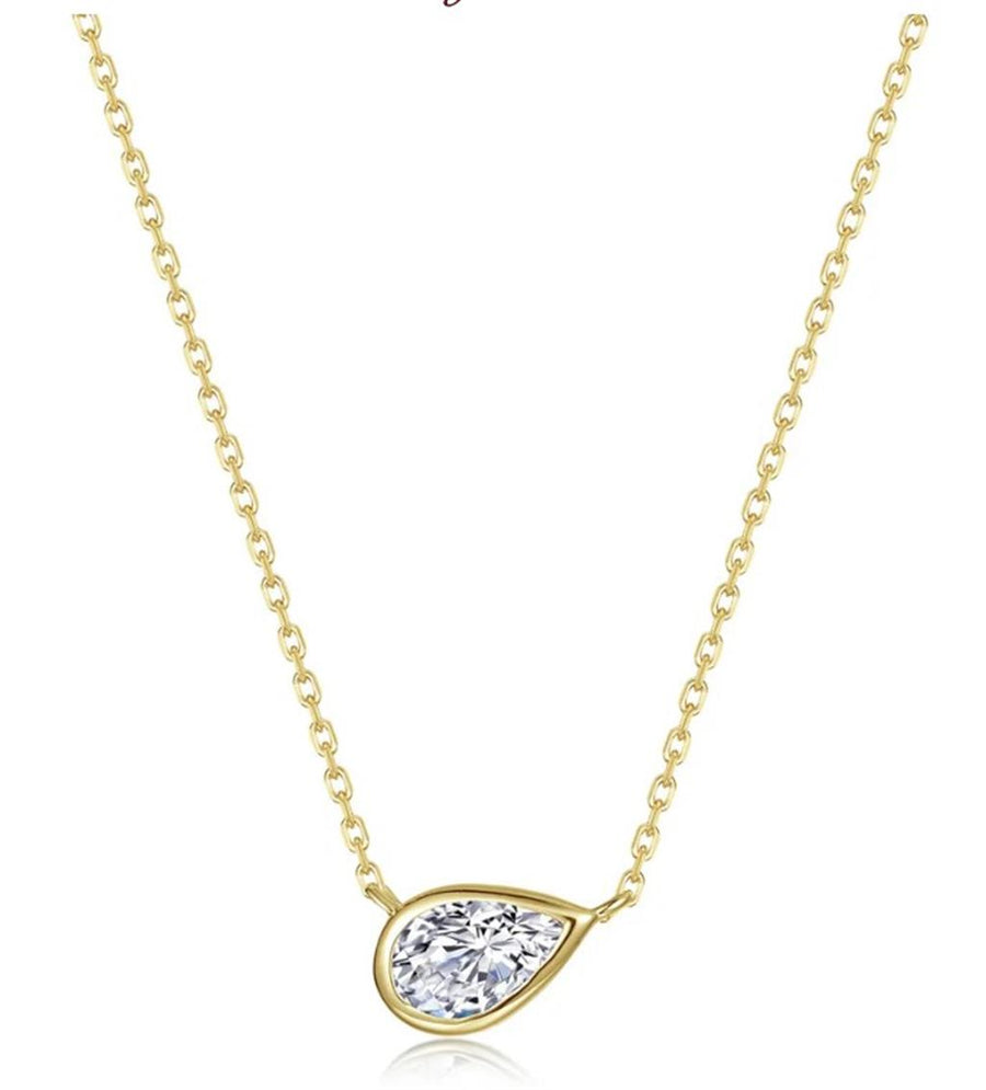 Lafonn Yellow Gold-Plated Sterling Silver East-West Bezel Solitaire