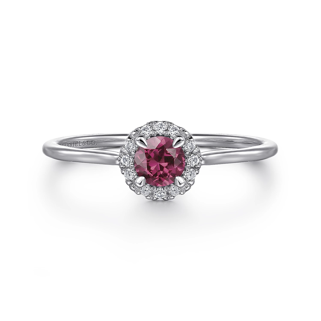 Gabriel & Co. Fashion 14K White Gold PT - Pink Tourmaline Ring