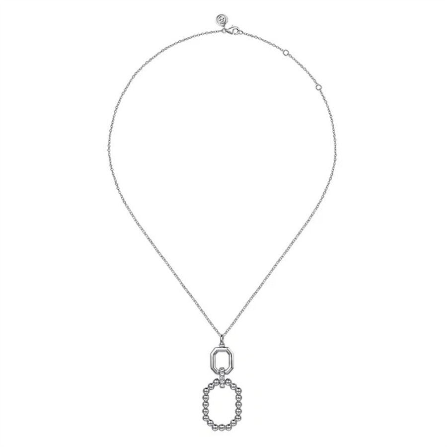 Gabriel & Co. Lady's Bujukan Octagon White Sapphire Necklace